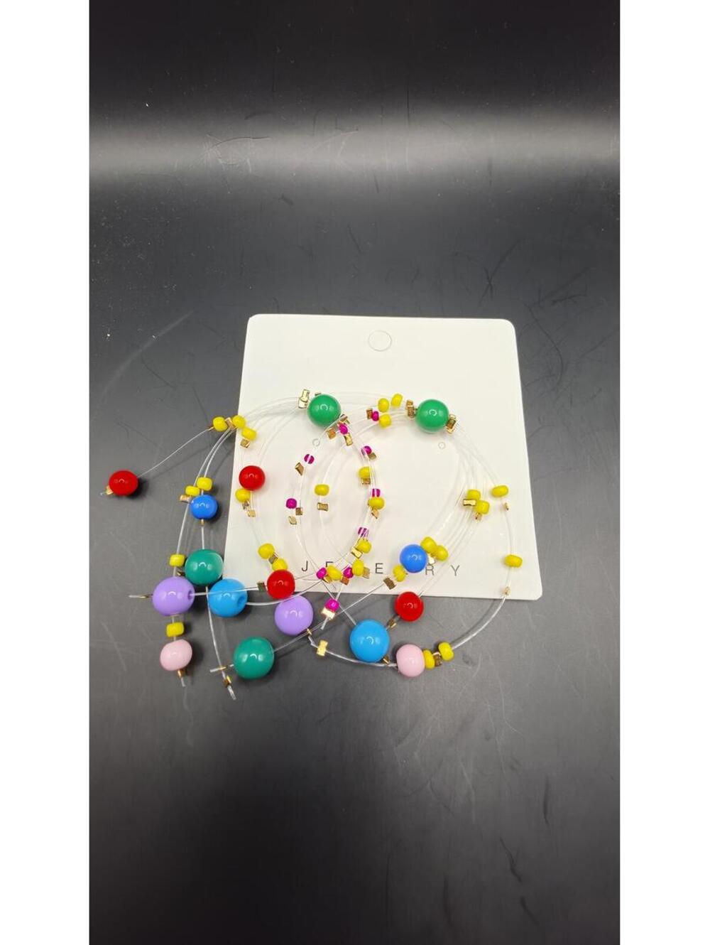 Firework Colorful Beaded Multi-Strand Earrings - Picture 3 of 5